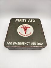 WW2 US ARMY FIRST AID KIT METAL BOX MEDICAL DEPARTMENT. BOX ONLY NO CONTENTS picture