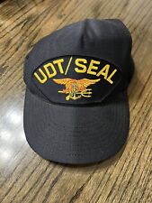 Vintage US Navy Seals UDT Patch Hat Cap Blue Gold Eagle Crest USA Snapback picture