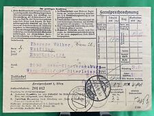 Rare German WW2 Third Reich Telephone Bill From 1940, Document Ephemera picture