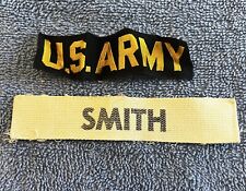 US Army White Name Tape 1950s Or 1960s Original SMITH Black Gold d picture