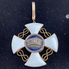 ITALY.ORDER OFTHE CROWN,COMMANDER NECK BADGE,GOLD ENAMEL DIAM.51mm;WEIGHT 19.1gr picture