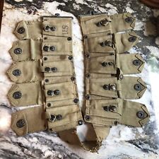 Vintage 1943 WW2 US Army 10 pouch Ammo belt 1943 USMC Canvas B2 WWII picture