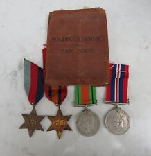 WWII British Army Burma Star Group of 4 Medals & Pay Book, R.A. picture