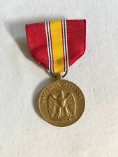 National Defense US Military Service Medal Red Yellow Black White Ribbon Eagle picture