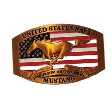 United States Navy Mustang Officer Belt Buckle - 4 Colors Available - 3D Logo picture