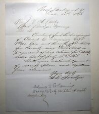 1868 letter to ? A. Carter of Fort Bridger Wyoming, concerning soldier discharge picture