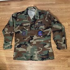 Camouflage Jacket Shirt US Air Force Patches Unisex Sz M Heavy Gear Woodlands picture