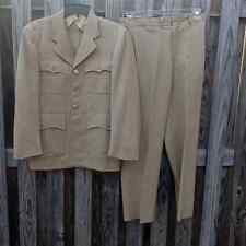 VINTAGE TAN MILITARY / NAVY DRESS SUIT COAT / JACKET UNITED STATES 38r 31x30 picture