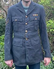 Antique World War 2 RAF uniform airforce blue wool jacket VGC  & side cap badge picture
