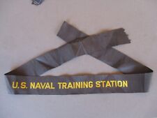 WWI, WWII US Navy NAVAL TRAINING STATION Hat Tally Ribbon Patch picture