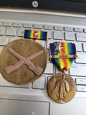 WW1 VICTORY MEDAL-PATCH-RIBBON REAL THING - SEE STORE WW1-WW2 MEDALS -BADGES picture