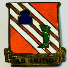 Vintage US Military 63rd Signal Battalion Insignia Enamel Pin Ab Initio picture