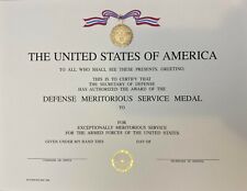 Defense Meritorious Service Medal (DMSM) Citations (Certificate) - BLANK picture