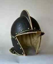 Medieval Greenwich Burgonet Helmet 18GA Steel, Brass Museum Historical Helmet picture