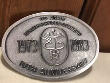 US Army Health Services Command 10th Anniversary Belt Buckle 1973-83 Ltd Ed 1100 picture