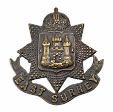 Vintage Old The East Surrey Regiment Soldiers Metal Cap Badge picture