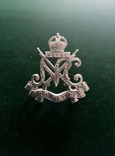 Rare Genuine WW2 era Royal Natal Carbineers White Metal Cap Badge King's Crown picture