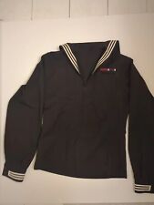 Vintage 1985 US Navy Sailor Shirt Ribbon Pin Cracker Jack Jumper  WOOL  Sz 36r picture