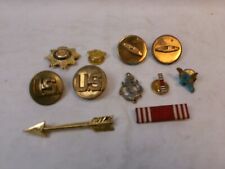 Lot of 11 Vintage Military Pins & Buttons picture