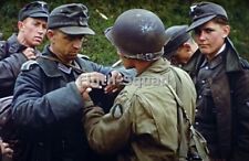 WW2 Picture Photo US Soldier helps a German POW 8359 picture