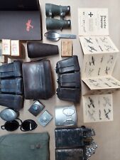German Militaria Lot WWII Pouches Buckles Goggles picture
