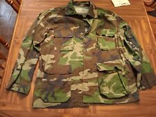 US Military Vintage Woodland Camo Jacket/shirt NOT RIPSTOP- Lar. Long (24-1008) picture