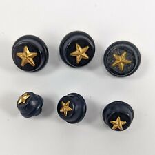 Vintage Navy Blue Gold Star Uniform Buttons Military Buttons Lot of 6 Bakelite picture