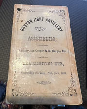 Thanksgiving 1863 Dance Card Boston Light Artillery US Civil War History picture