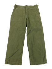 Vietnam US Army Fatigue Pants 34 x 26 OG-107 Sateen Cttn Green Military Trousers picture