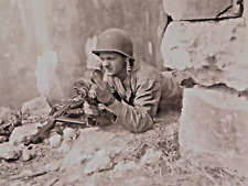 VINTAGE WW2 ORIGINAL USMC PHOTOGRAPH PELELIU:  MARINE PHOTOGRAPHER IN ACTION picture