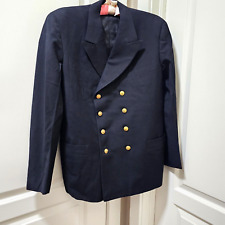 Vintage 1940s Double Breasted WWII Blazer Military US Navy Jacket 1945 Black picture