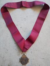 MILITARY MEDICAL MERIT MEDAL NECK RIBBON #2971, PEWTER/SILVER TONE RARE, VINTAGE picture