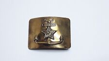Vintage Soviet Brass Plaque Badge Anchor Belt Sailor Star Sickle Hammer USSR Old picture