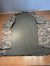 Massif Army Combat Shirt Adult Large Green FR Flame Resistant Camo Mens NWOT picture