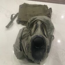 Vintage US Army M17A1 Military Gas Mask w/ Canvas Carry Bag & Strap Med picture