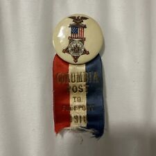 GAR Grand Army of the Republic Pin 1861-1866 Columbia Post Freeport 1910 picture