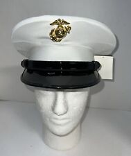USMC Marine Corps Dress Blues White Cloth Cover Hat Cap Size 6 7/8 picture