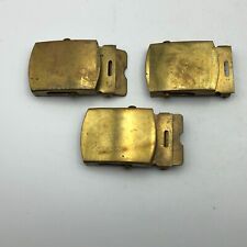 US Military Belt Buckle Brass Tone Metal AS IS Vintage Lot of 3 Buckles picture