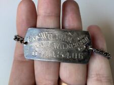Rare Captain Named WW2 ID Sterling Silver Bracelet WWII Sweetheart Navy Army US picture