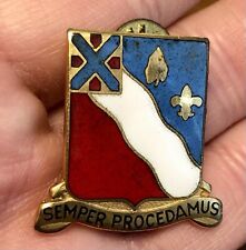 WWII Military INSIGNIA SHIELD Artillery 156 Army Air Force SEMPER PROCEDAMUS Pin picture