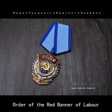 Rare Soviet Blue Gold CCCP USSR Badge Order of the Red Banner of Labour WW2  picture