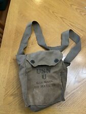 US Navy Gas Mask Canvas Bag marked USN U. WWII. bag Only picture