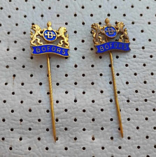 BOFORS Military Weapon Manufacturer from Sweden Vintage Pins Pair Enamel Badges picture