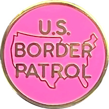 PBX-001-C CBP US Border Patrol cloisonné lapel pin thin PINK line Breast Cancer picture