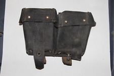 Mosin Nagant 91/30 Leather Black Dual Ammo Pouch USSR RUSTY #U1 picture