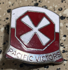 VINTAGE BROOCH HAT PIN US ARMY 8TH DIVISION PACIFIC VICTORS CREST LOGO EMBLEM picture