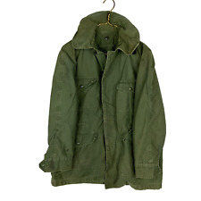 Vintage Usaf Military Wind Resistant Jacket Size Small Green Vietnam Era 1964 picture