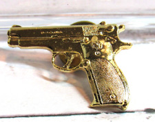 45 AUTOMATIC PISTOL HAT PIN LAPEL PIN GOLD COLOR picture