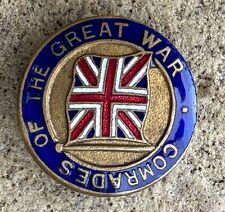 WW1 ''COMRADES OF THE GREAT WAR' ENAMEL BADGE, NUMBERED J.R.GAUNT ORIGINAL. NICE picture