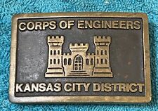 US Army Engineers - Kansas City District - Solid Brass Buckle -  picture